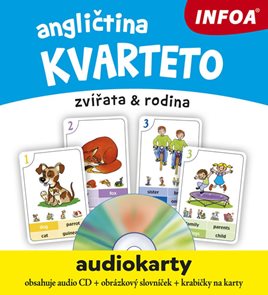 Angličtina KVARTETO - Audiokarty + CD (zvířata a rodina)