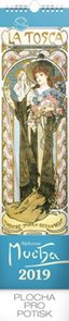 Kalendář nástěnný 2019 - Alfons Mucha, 12 x 48 cm