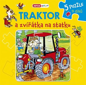 Traktor a zvířátka na statku – Knížkové puzzle