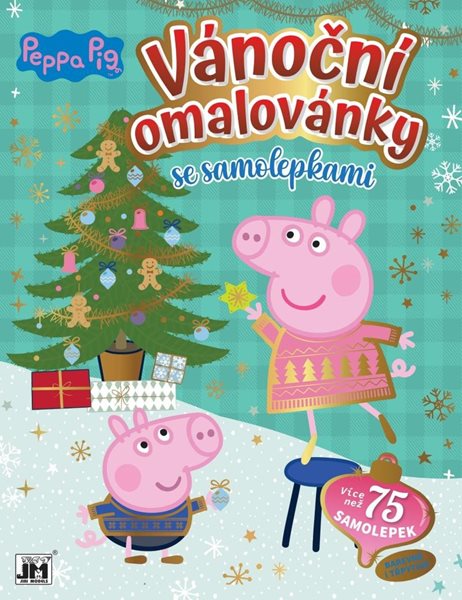 Levně Peppa Pig - Vánoční omalovánky se samolepkami - neuveden
